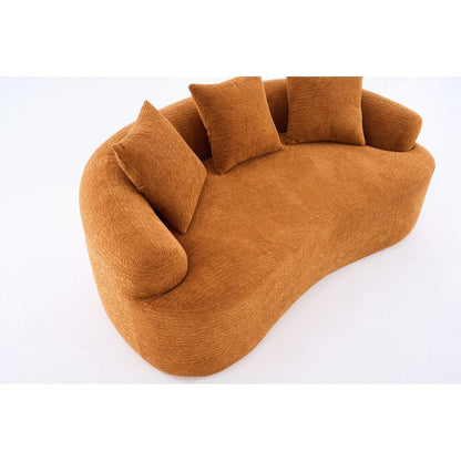 Divano a due posti curvo in spugna a compressione completa bianco