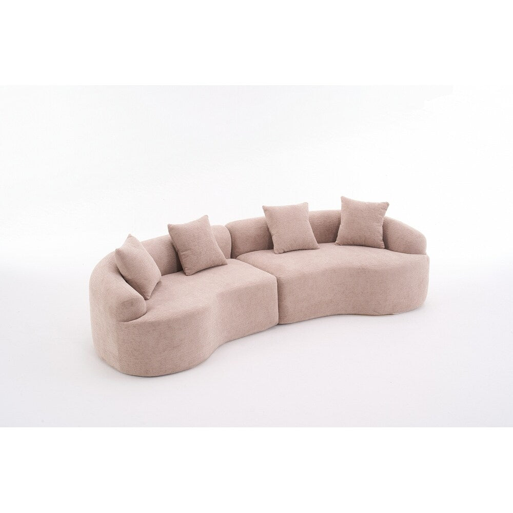 Divano a due posti curvo in spugna a compressione completa bianco