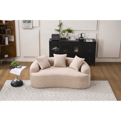 Divano a due posti curvo in spugna a compressione completa bianco