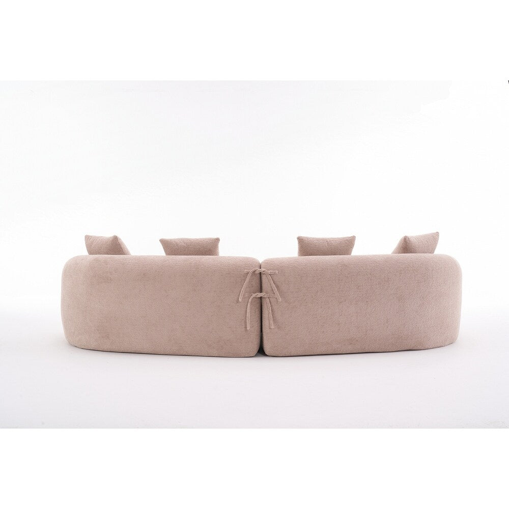 Divano a due posti curvo in spugna a compressione completa bianco