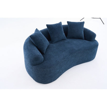 Divano a due posti curvo in spugna a compressione completa bianco