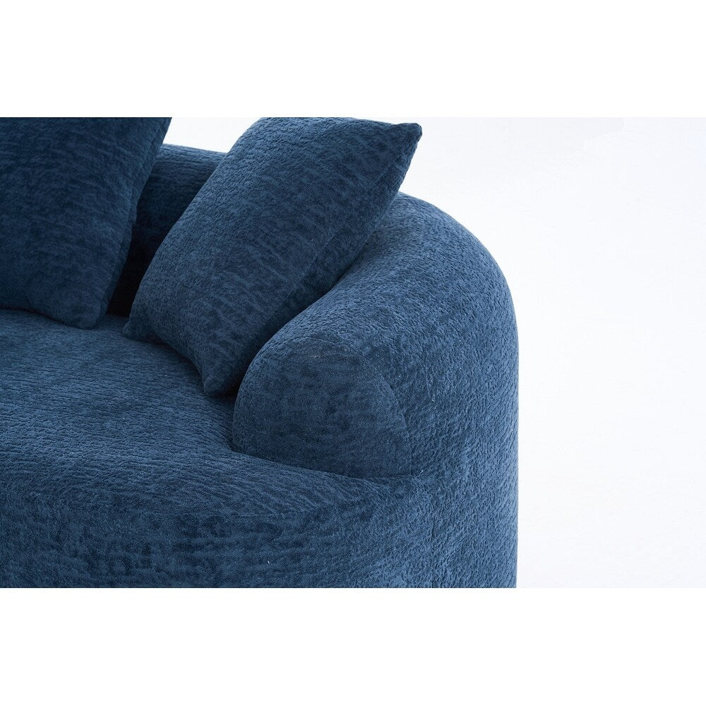 Divano a due posti curvo in spugna a compressione completa bianco