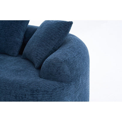 Divano a due posti curvo in spugna a compressione completa bianco