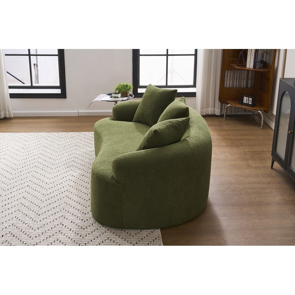 Divano a due posti curvo in spugna a compressione completa bianco