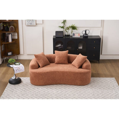 Divano a due posti curvo in spugna a compressione completa bianco