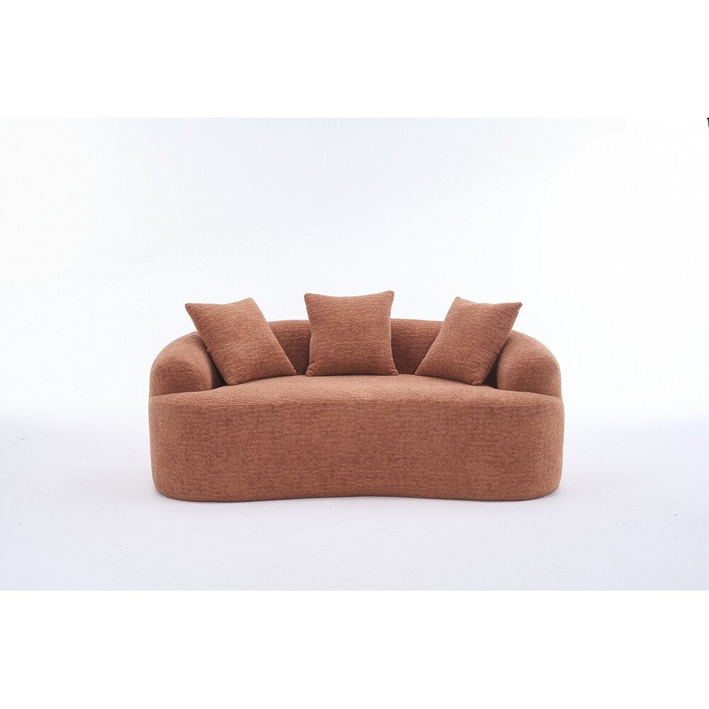 Divano a due posti curvo in spugna a compressione completa bianco