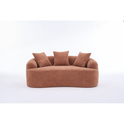 Divano a due posti curvo in spugna a compressione completa bianco