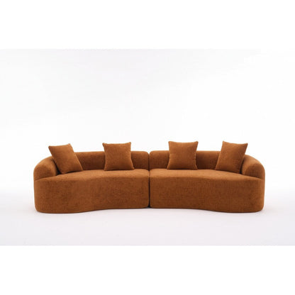 Divano a due posti curvo in spugna a compressione completa bianco