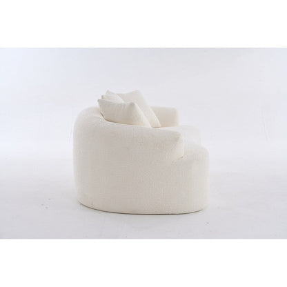 Divano a due posti curvo in spugna a compressione completa bianco