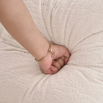 Divano a due posti curvo in spugna a compressione completa bianco