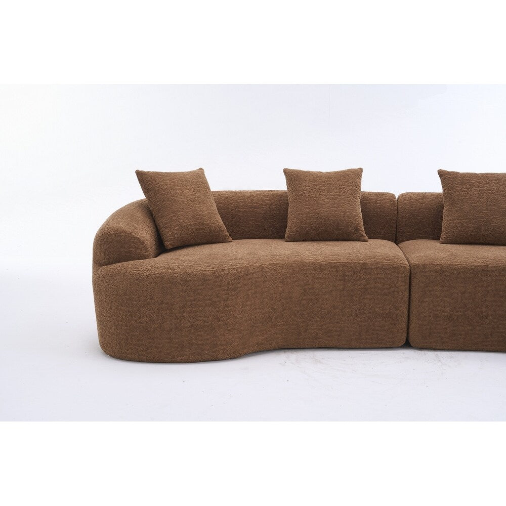 Divano a due posti curvo in spugna a compressione completa bianco