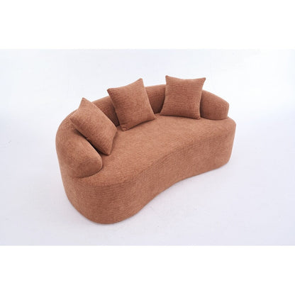 Divano a due posti curvo in spugna a compressione completa bianco