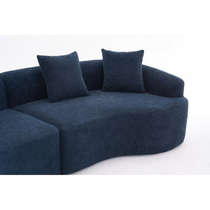 Divano a due posti curvo in spugna a compressione completa bianco