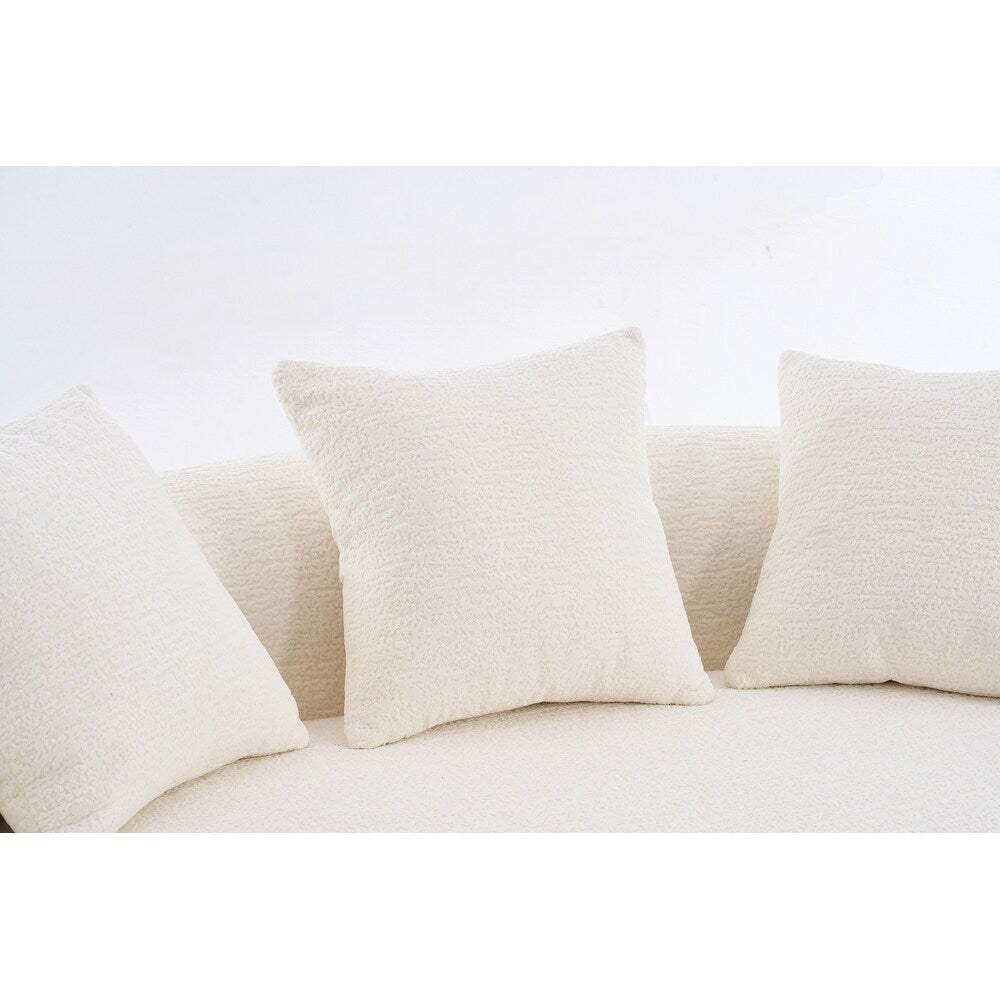 Divano a due posti curvo in spugna a compressione completa bianco