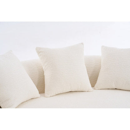 Divano a due posti curvo in spugna a compressione completa bianco