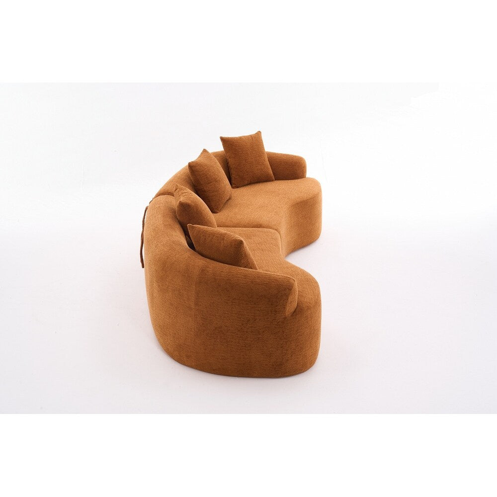 Divano a due posti curvo in spugna a compressione completa bianco