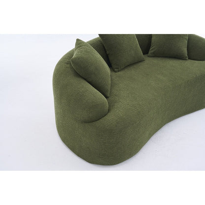 Divano a due posti curvo in spugna a compressione completa bianco