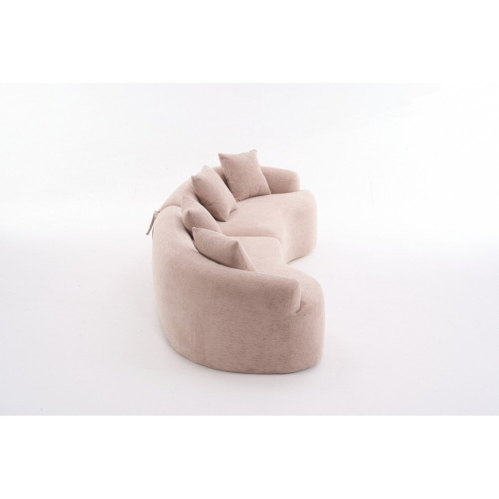 Divano a due posti curvo in spugna a compressione completa bianco