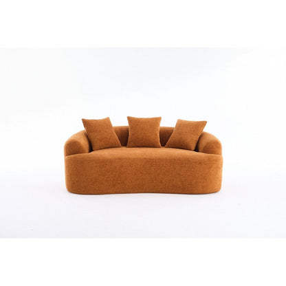 Divano a due posti curvo in spugna a compressione completa bianco