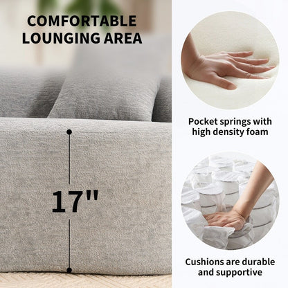 Divano a due posti curvo in spugna a compressione completa bianco