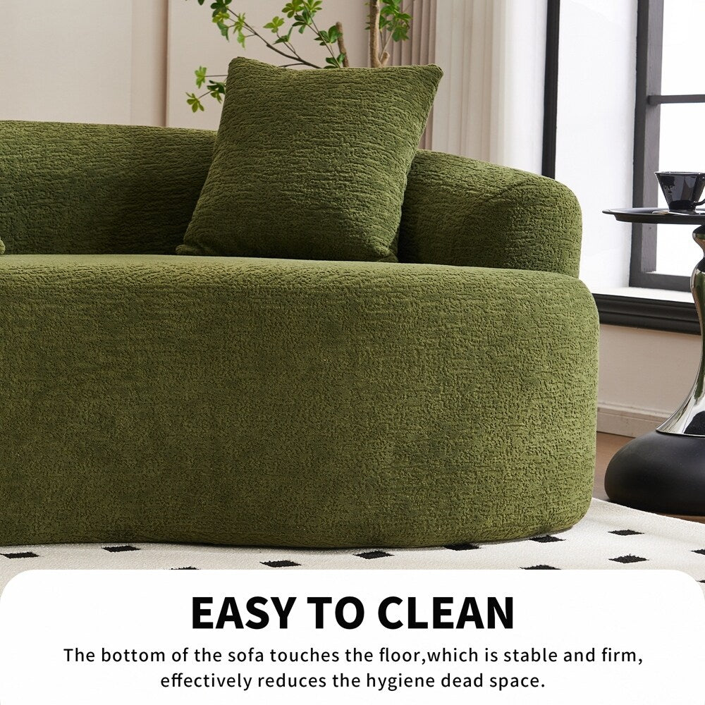 Divano a due posti curvo in spugna a compressione completa bianco