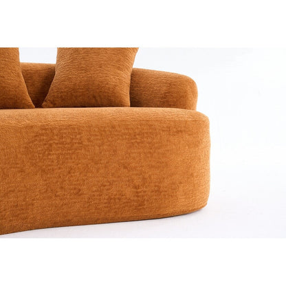 Divano a due posti curvo in spugna a compressione completa bianco