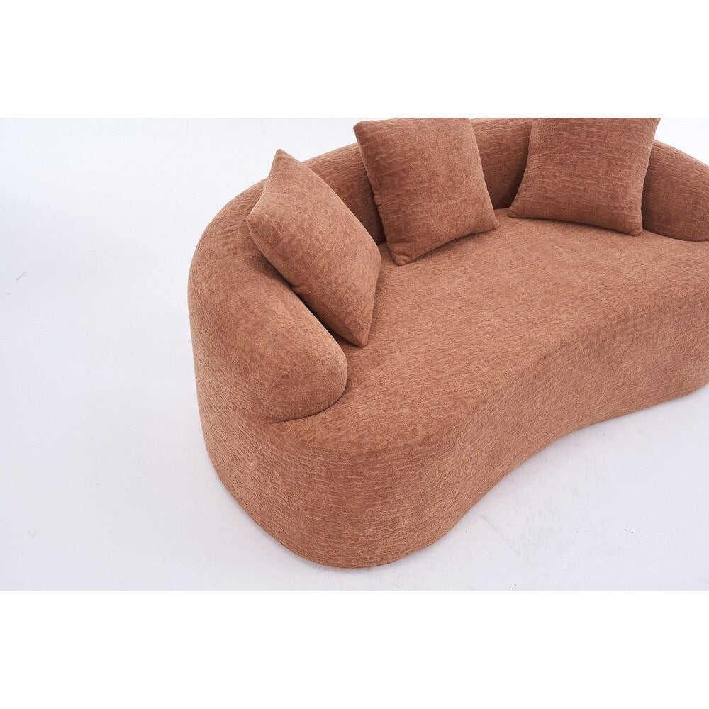 Divano a due posti curvo in spugna a compressione completa bianco