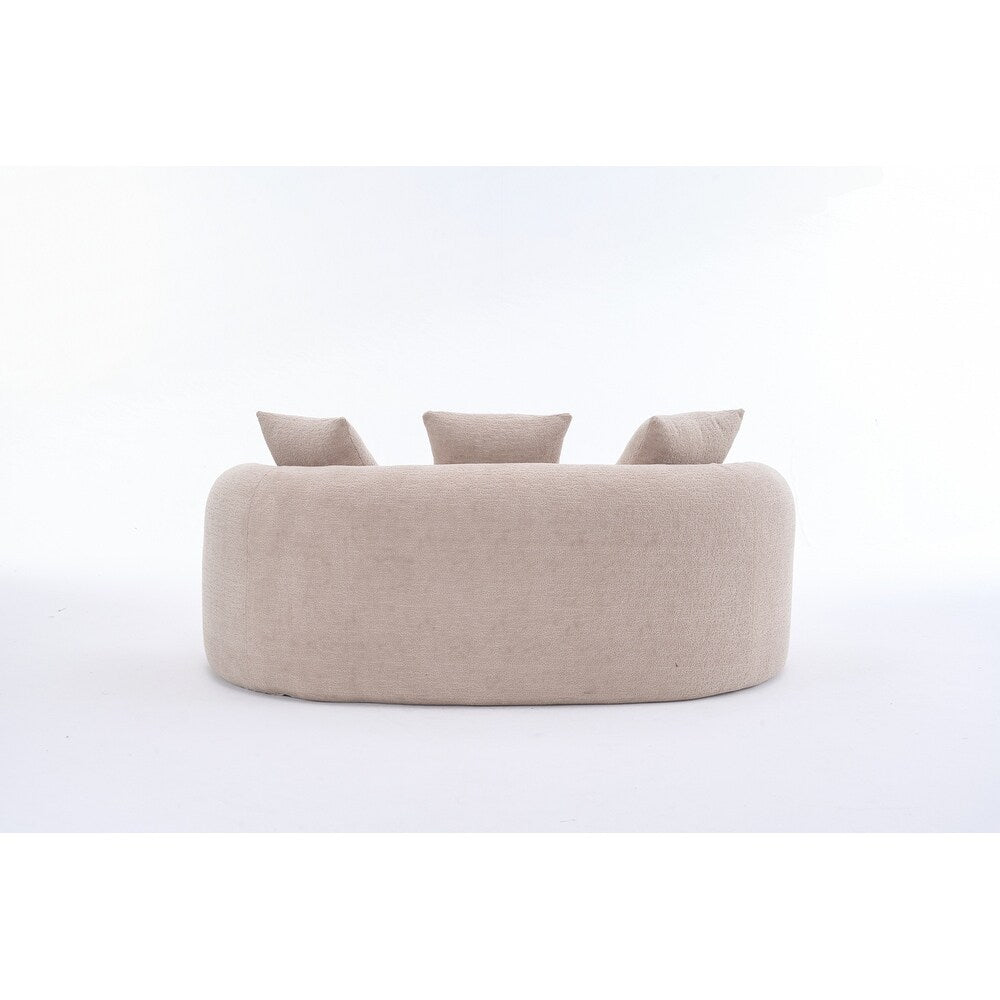 Divano a due posti curvo in spugna a compressione completa bianco