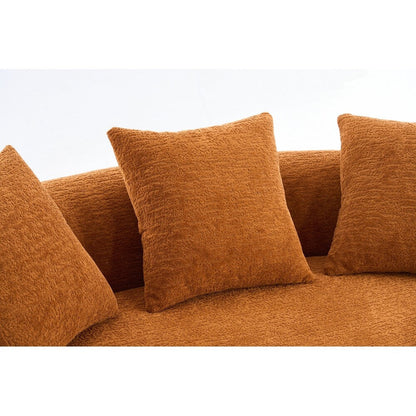 Divano a due posti curvo in spugna a compressione completa bianco