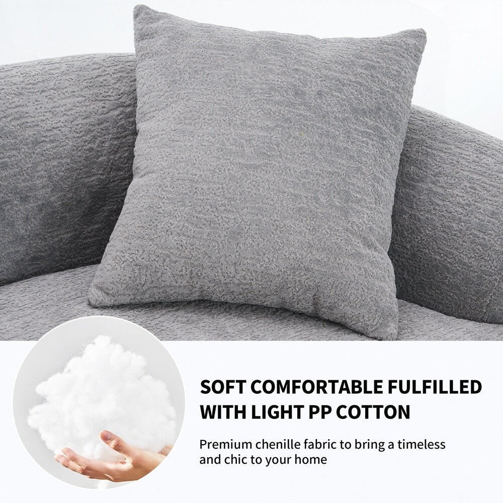 Divano a due posti curvo in spugna a compressione completa bianco