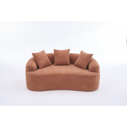 Divano a due posti curvo in spugna a compressione completa bianco