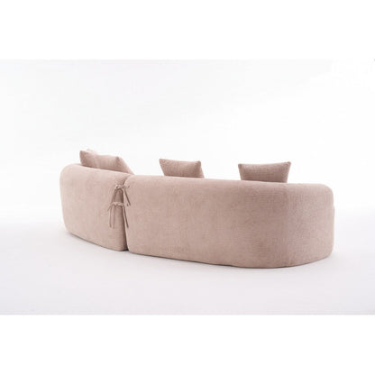 Divano a due posti curvo in spugna a compressione completa bianco