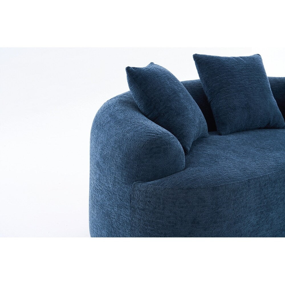 Divano a due posti curvo in spugna a compressione completa bianco