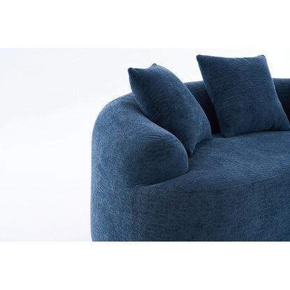 Divano a due posti curvo in spugna a compressione completa bianco