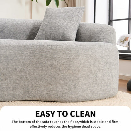 Divano a due posti curvo in spugna a compressione completa bianco