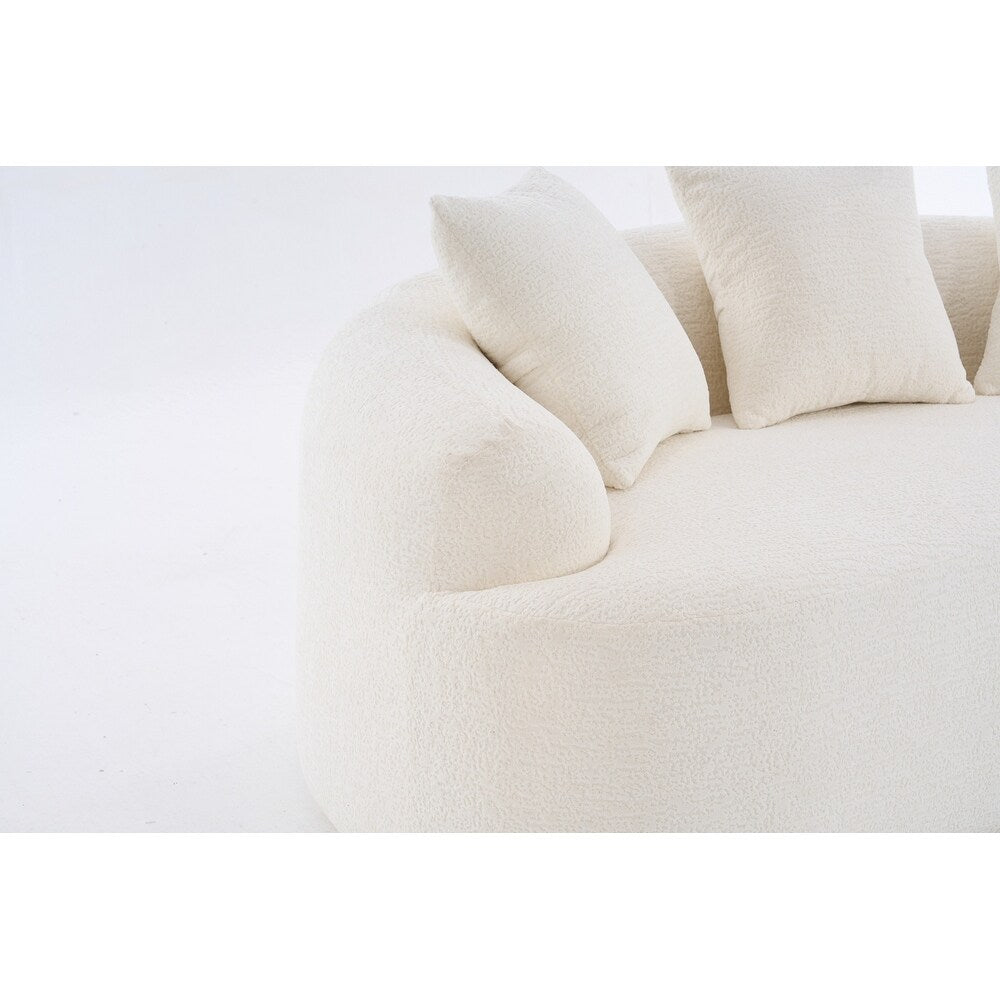 Divano a due posti curvo in spugna a compressione completa bianco