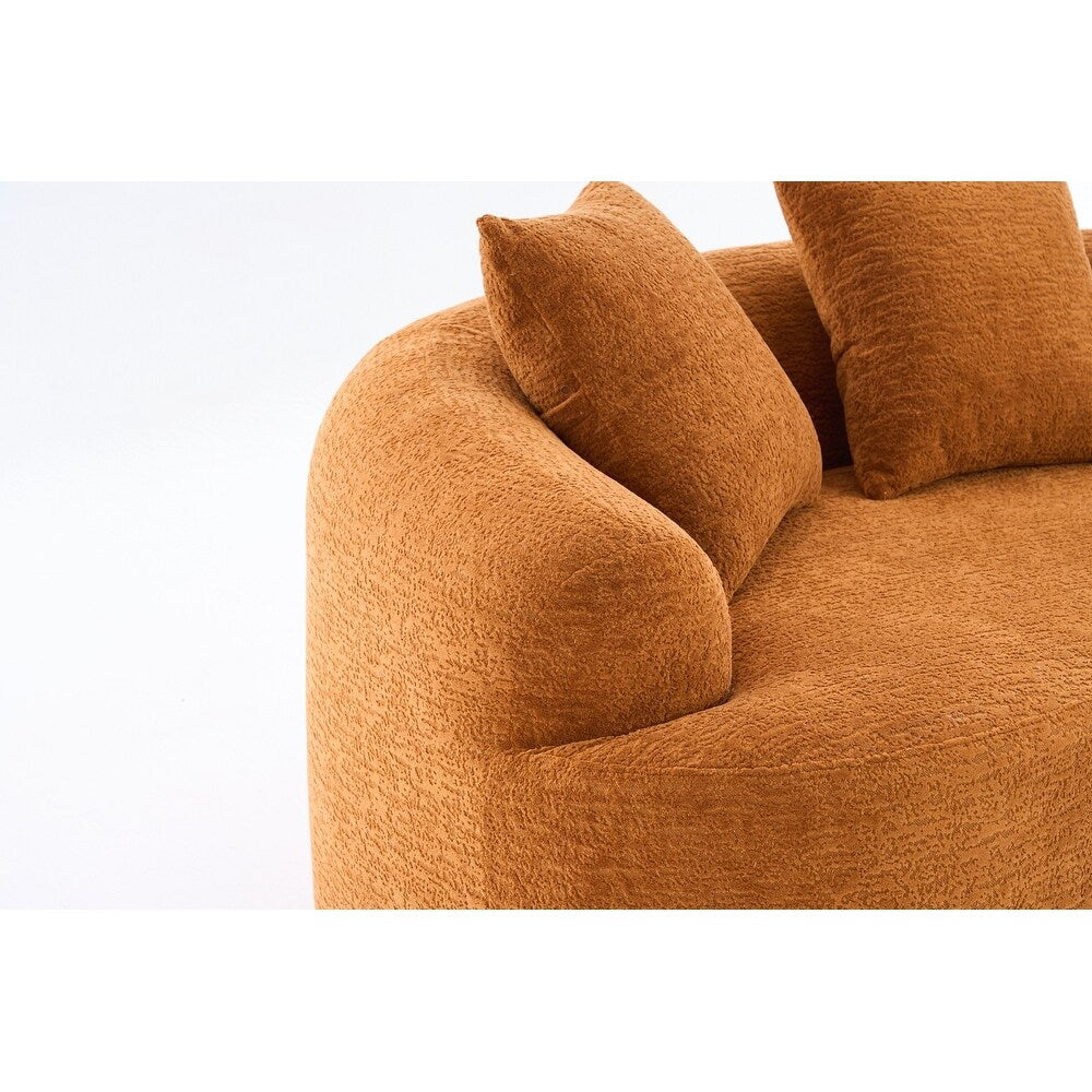 Divano a due posti curvo in spugna a compressione completa bianco