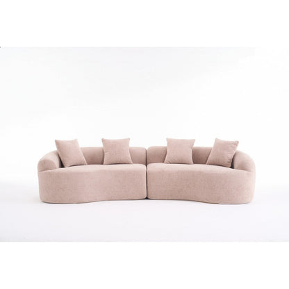 Divano a due posti curvo in spugna a compressione completa bianco