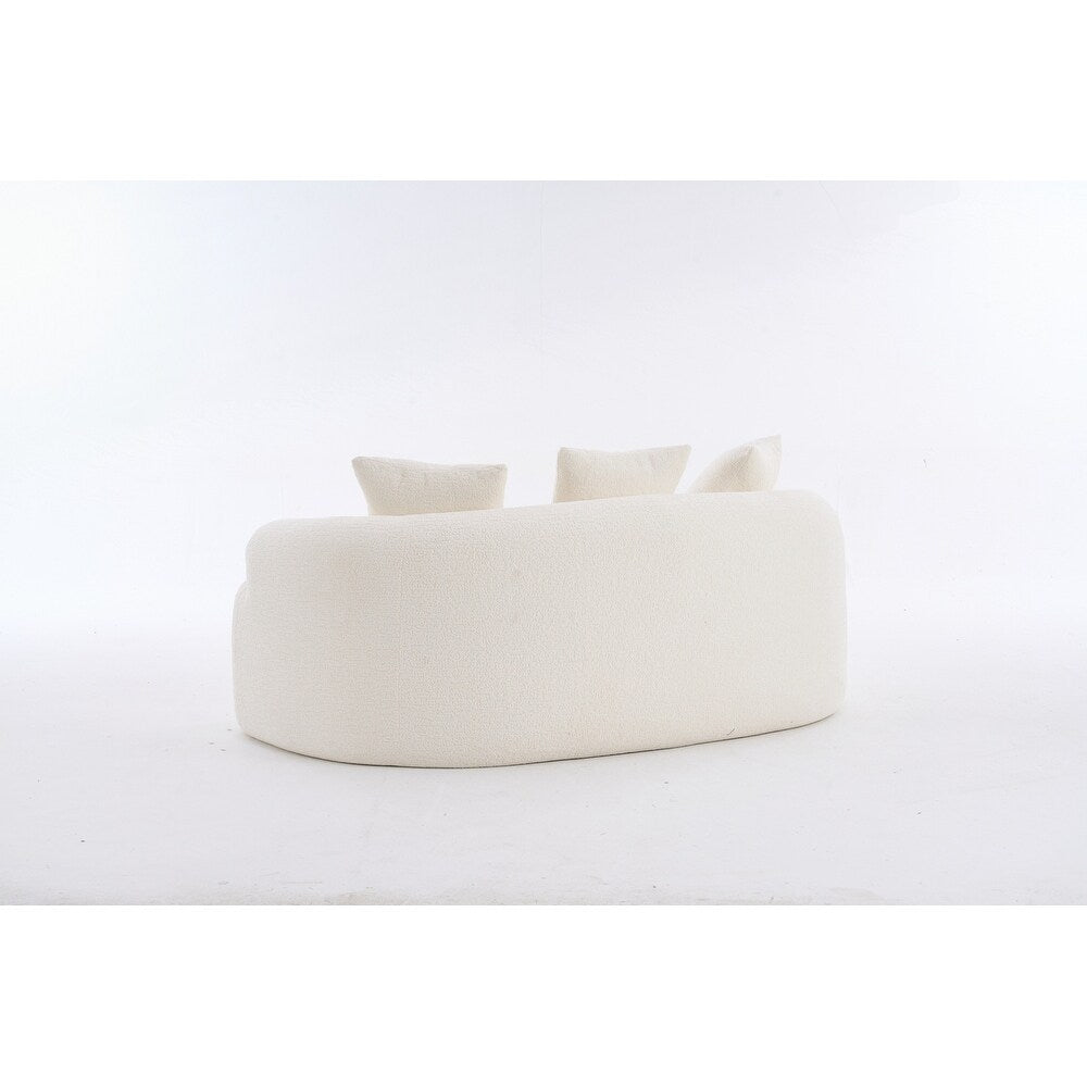 Divano a due posti curvo in spugna a compressione completa bianco