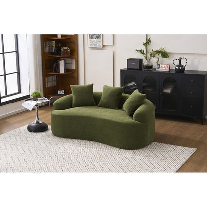 Divano a due posti curvo in spugna a compressione completa bianco