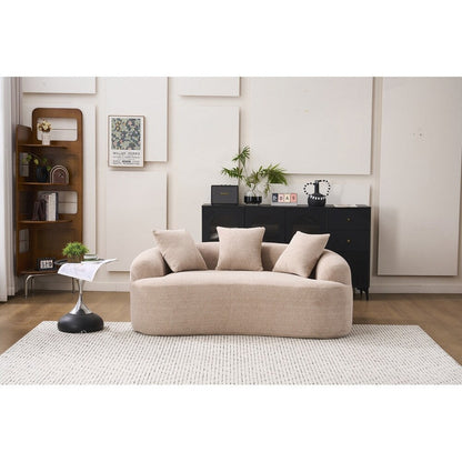 Divano a due posti curvo in spugna a compressione completa bianco