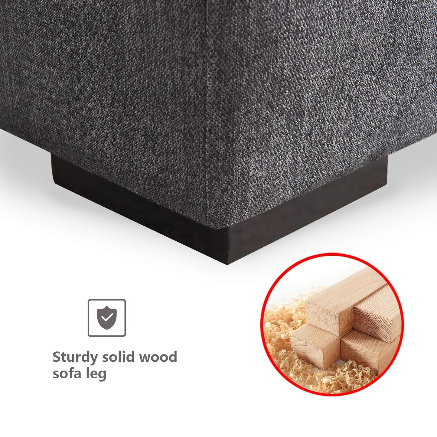 Divano modulare personalizzabile con pouf - Rivestimento in morbido lino e imbottitura in piuma per un relax confortevole