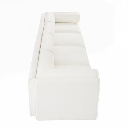 Divano in ciniglia con schienale e braccioli cilindrici e seduta contenitore