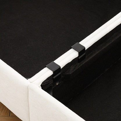 Divano in ciniglia con schienale e braccioli cilindrici e seduta contenitore