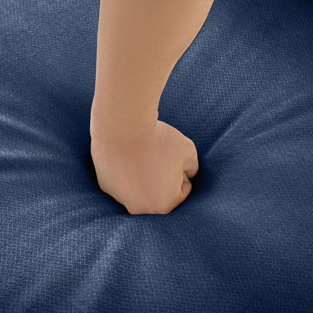 Divano in ciniglia con schienale e braccioli cilindrici e seduta contenitore