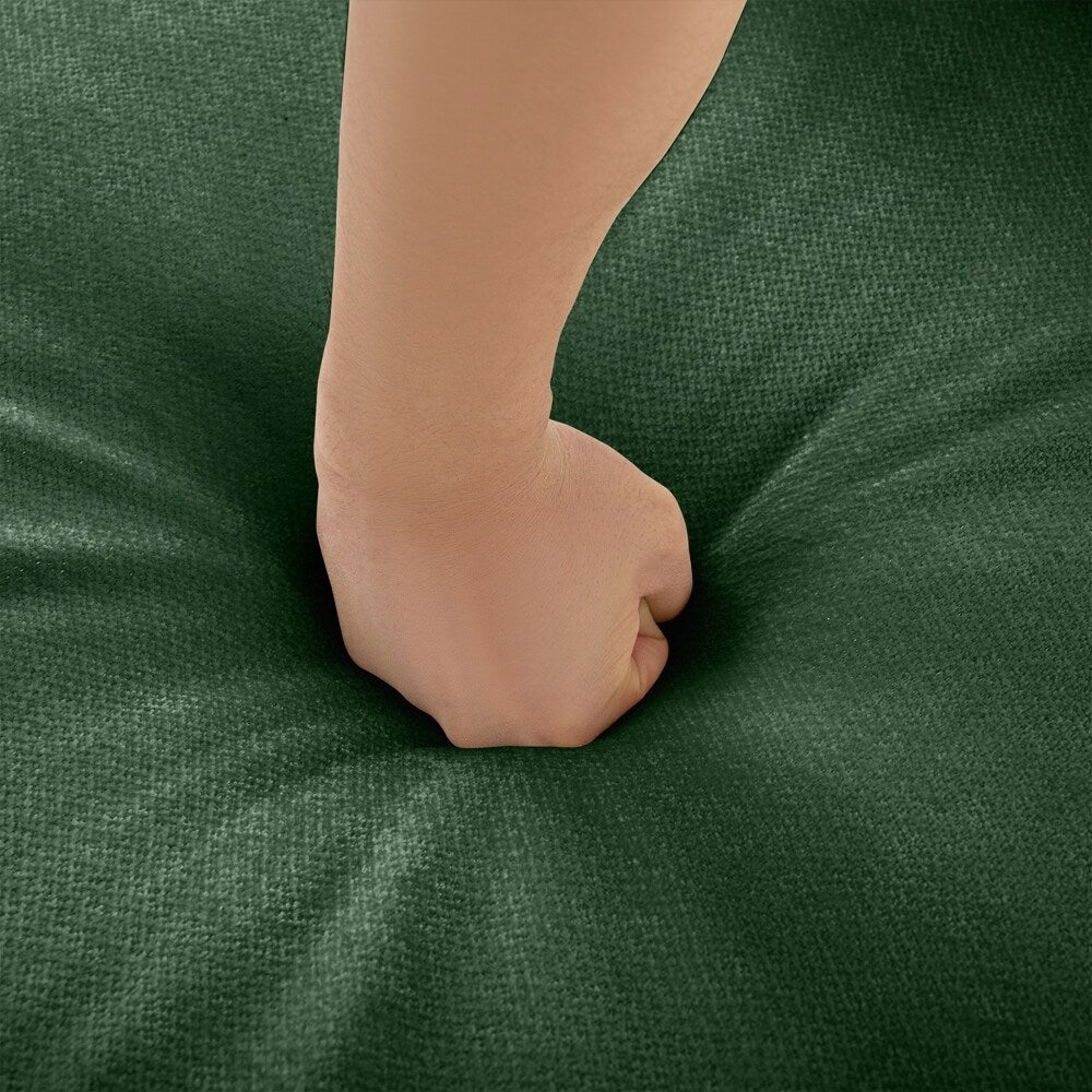 Divano in ciniglia con schienale e braccioli cilindrici e seduta contenitore