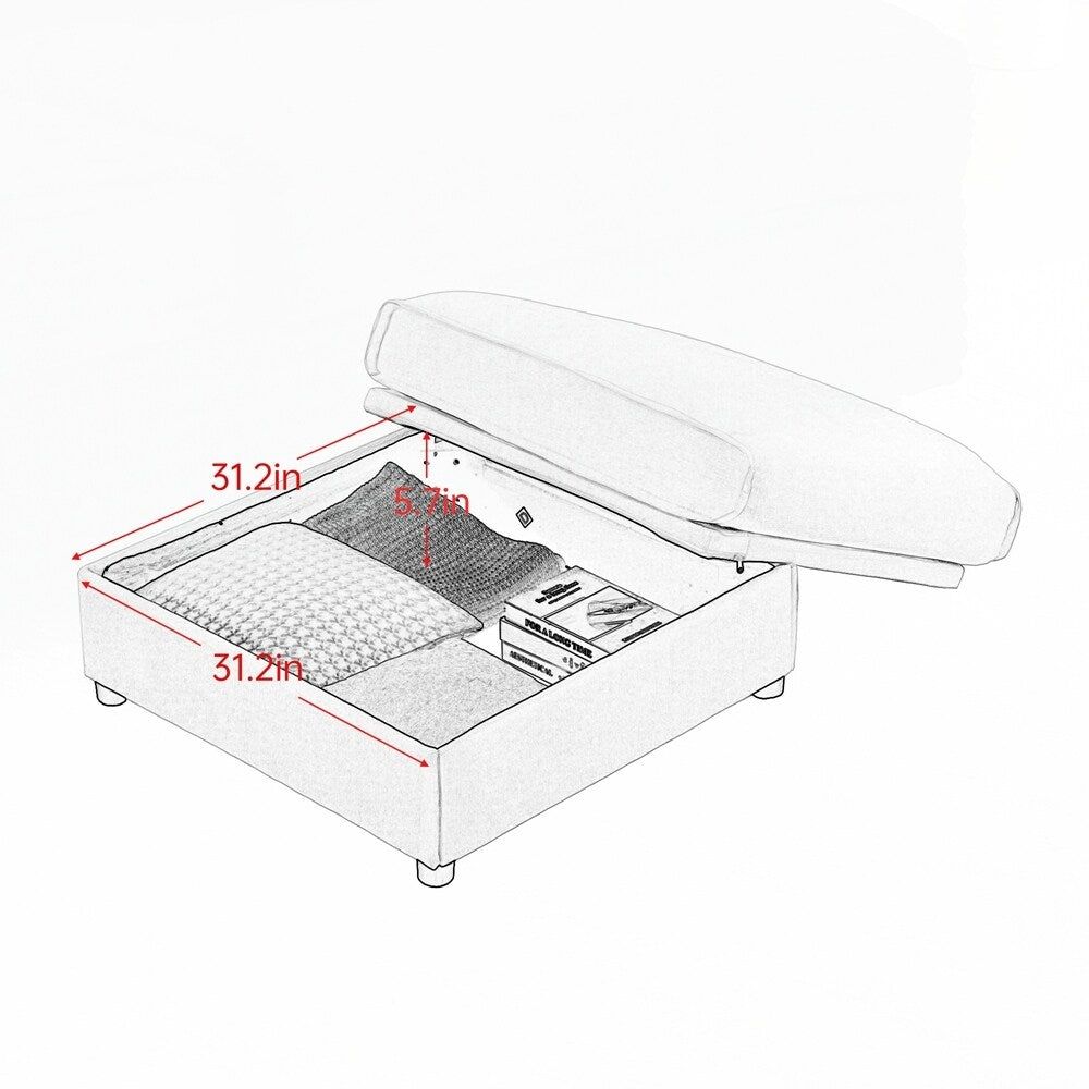 Divano in ciniglia con schienale e braccioli cilindrici e seduta contenitore
