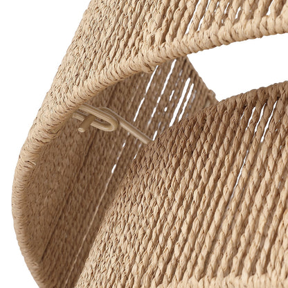 Lampadario Cynthia a tamburo in rattan naturale a 4 luci - 22''W