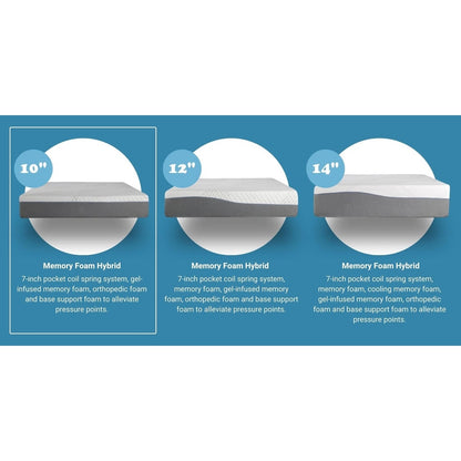 Materasso ibrido Cypress da 10'' con memory foam, supporto per bordi, molle insacchettate, fodera rimovibile, medio