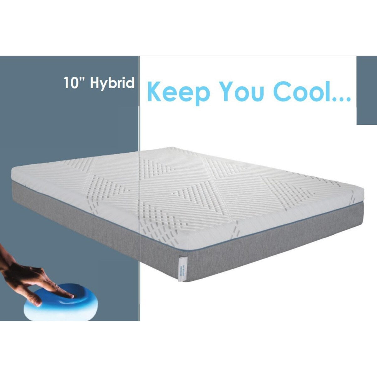 Materasso ibrido Cypress da 10 pollici con memory foam in gel rinfrescante, fodera rimovibile, di BRN